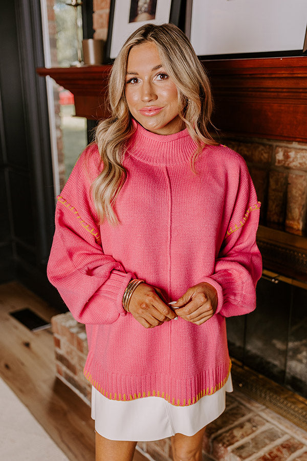 Cuddle Season Knit Sweater in Pink Image - 1