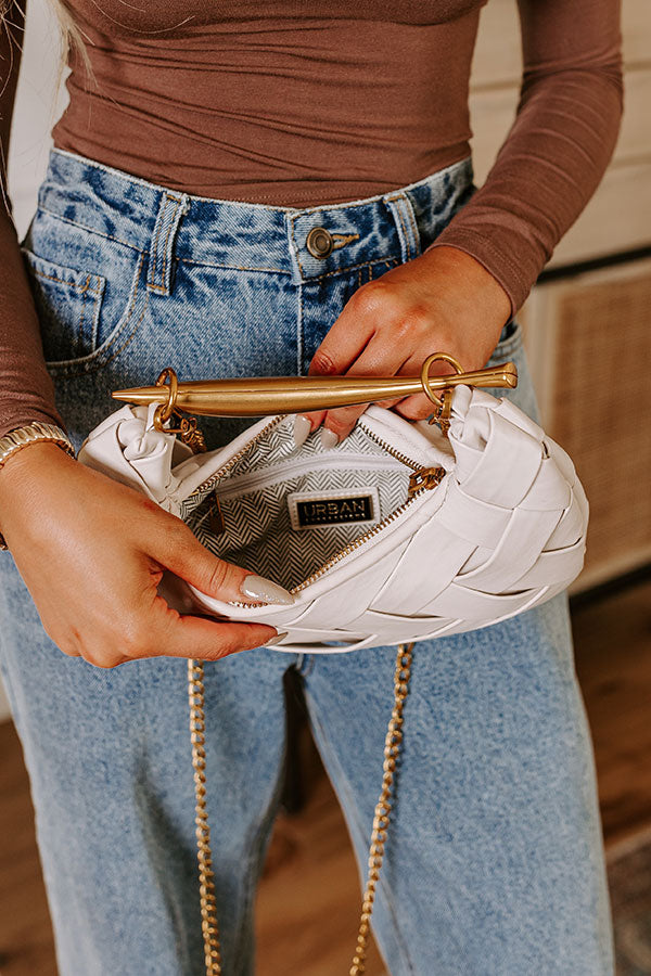 Easy To Style Faux Leather Woven Purse in Ivory Image - 2