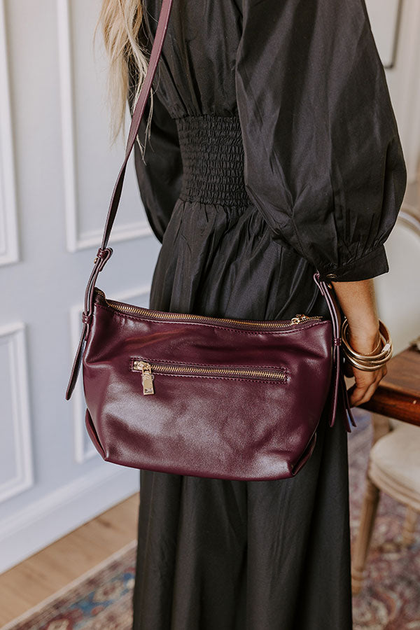 Cosmopolitan Chic Faux Leather Crossbody in Windsor Wine Image - 3
