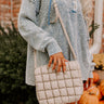 Park Avenue Cutie Faux Leather Quilted Purse in Beige Image - 1