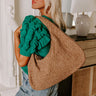 Victoria Faux Nubuck Woven Tote in Mocha Image - 1