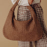 Victoria Faux Nubuck Woven Tote in Mocha Image - 1