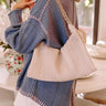 Timeless Treasures Faux Leather Tote in Light Oatmeal Image - 1