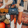 Couture Classic Faux Leather Purse in Navy Image - 1