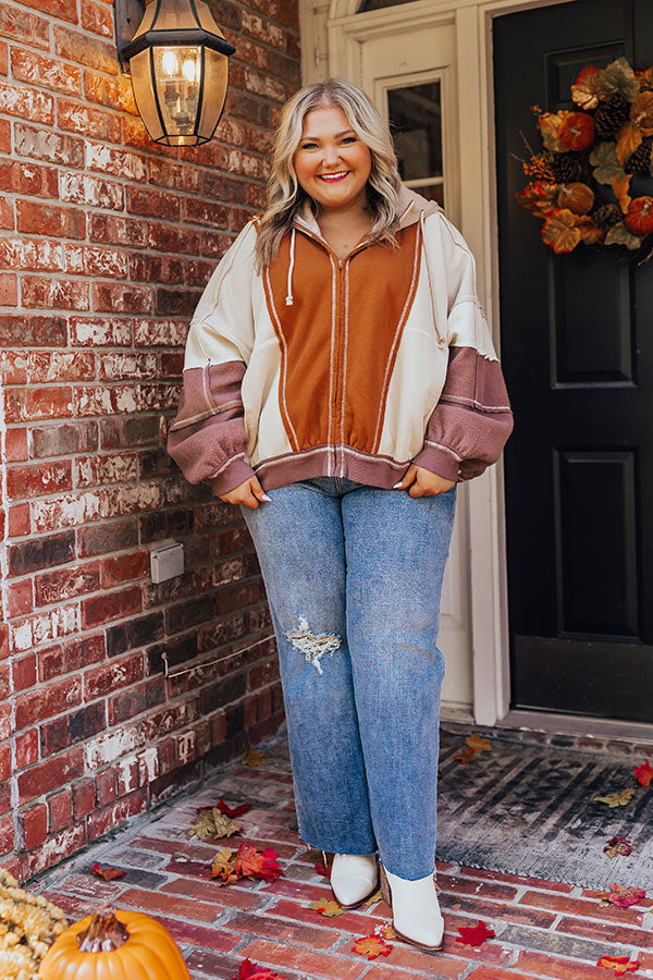 Fall Hike Color Block Sweater in Brown Curves Image - 1