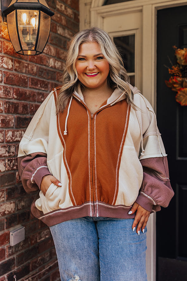 Fall Hike Color Block Sweater in Brown Curves Image - 3