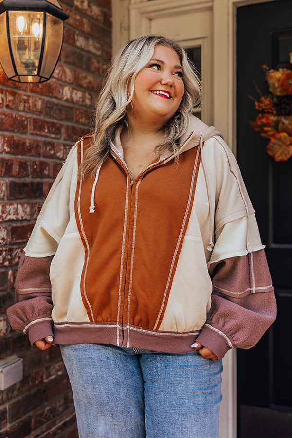 Fall Hike Color Block Sweater in Brown Curves Image - 2