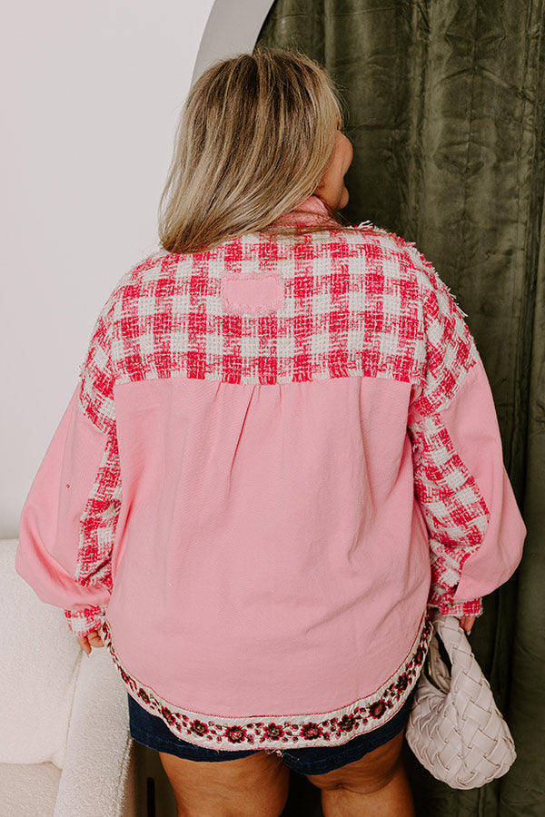 Sweet Perspective Color Block Tweed Jacket Curves Image - 3