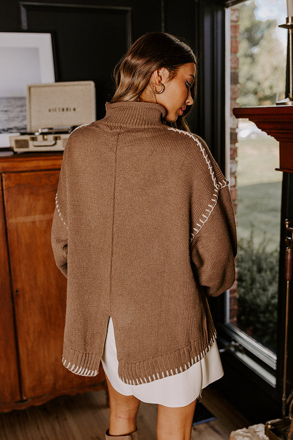 Cuddle Season Knit Sweater in Mocha Image - 2
