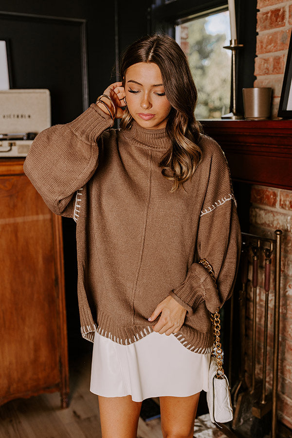 Cuddle Season Knit Sweater in Mocha Image - 1