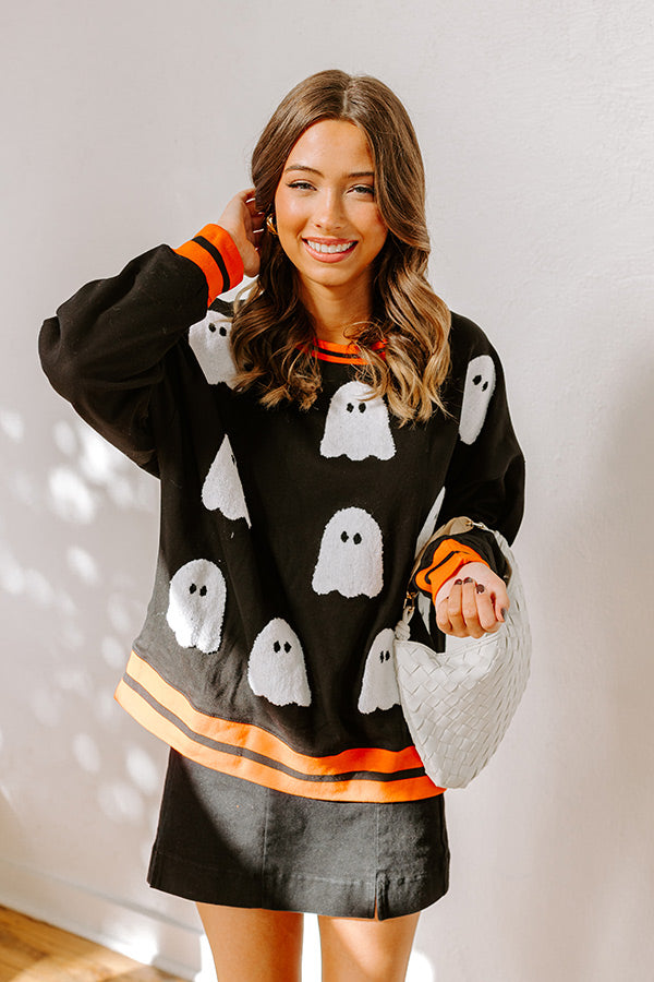 Hey Boo Embroidered Sweatshirt Image - 1
