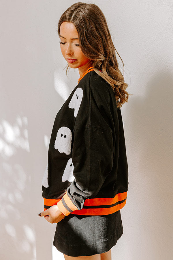 Hey Boo Embroidered Sweatshirt Image - 2