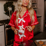Sweet Dreams Satin Pajama Top in Red Image - 1
