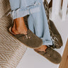 The Willow Faux Suede Clogs in Olive Image - 1