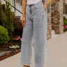 The Lorelai High Waist Pearl Embellished Jean in Light Wash Image - 1