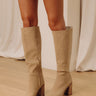 The Shiloh Faux Nubuck Knee High Boot In Khaki Image - 1