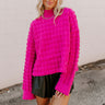 Cappuccino Cozy Knit Sweater in Hot Pink Image - 1
