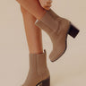 The Autumn Faux Nubuck Bootie in Taupe Image - 1