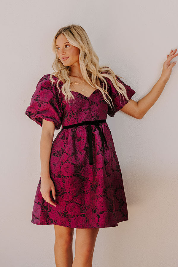 Posh Mindset Floral Jacquard Mini Dress Image - 1