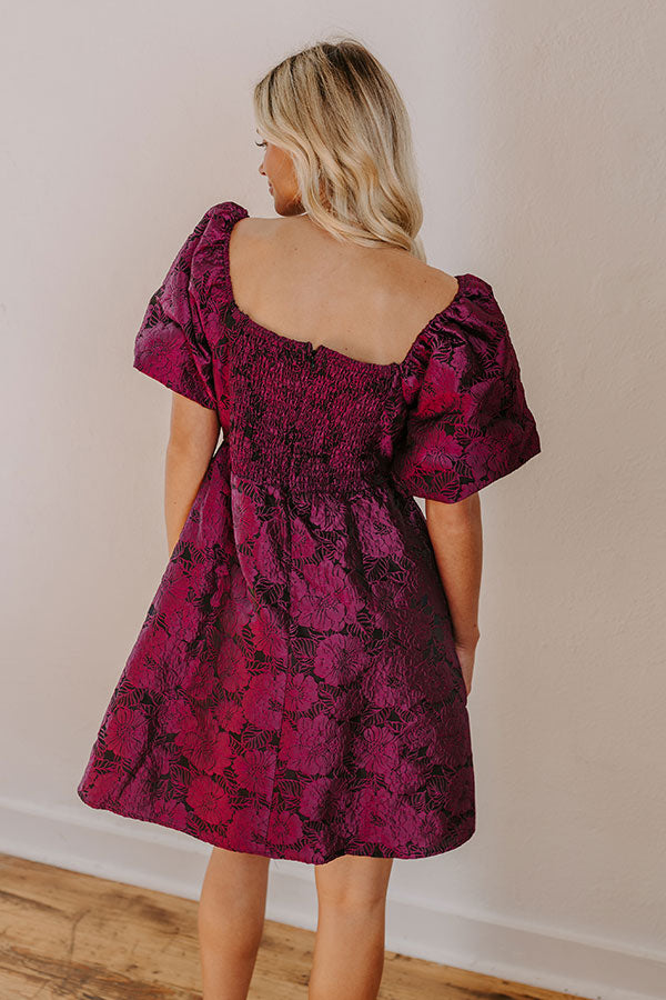 Posh Mindset Floral Jacquard Mini Dress Image - 4