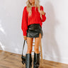 Cabin Parkway Cable Knit Sweater in Red Image - 1