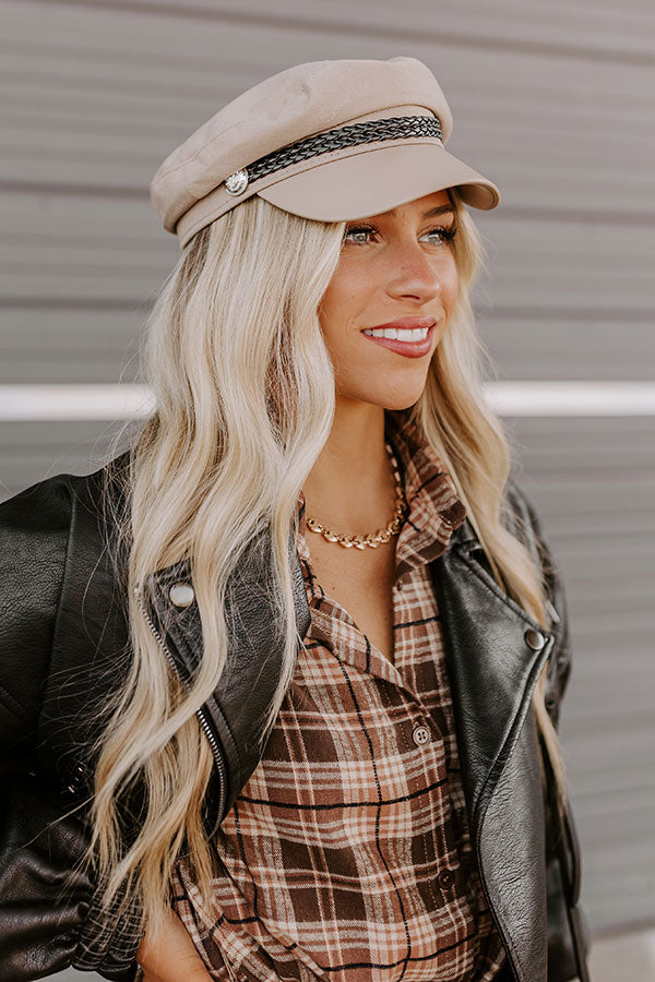 NYC Bound Cabbie Hat in Warm Taupe Image - 1