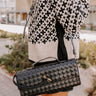 Exclusive Party Faux Leather Woven Purse in Black Image - 1