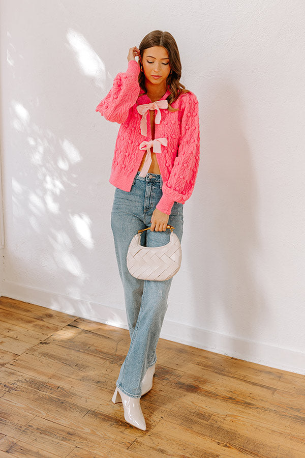 Cute Energy Front Tie Knit Cardigan Image - 1
