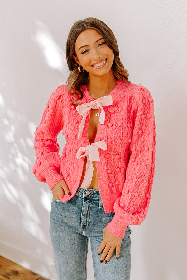 Cute Energy Front Tie Knit Cardigan Image - 2