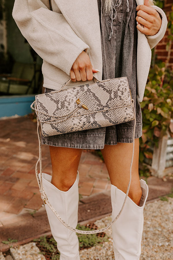 Exclusive Party Faux Leather Purse in Snake Print Image - 1