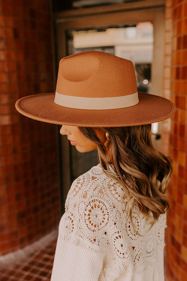 Fall Vibes Felt Fedora in Rust Image - 2