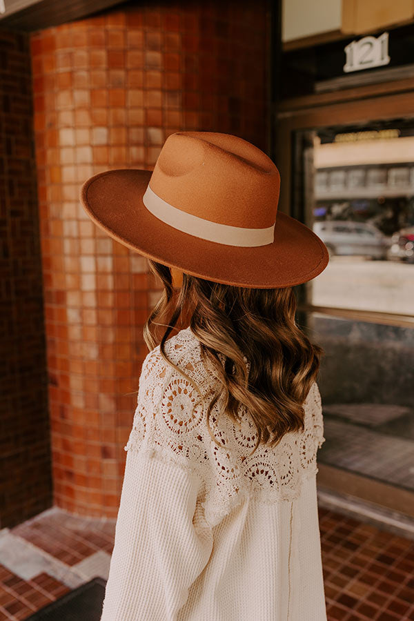 Fall Vibes Felt Fedora in Rust Image - 1