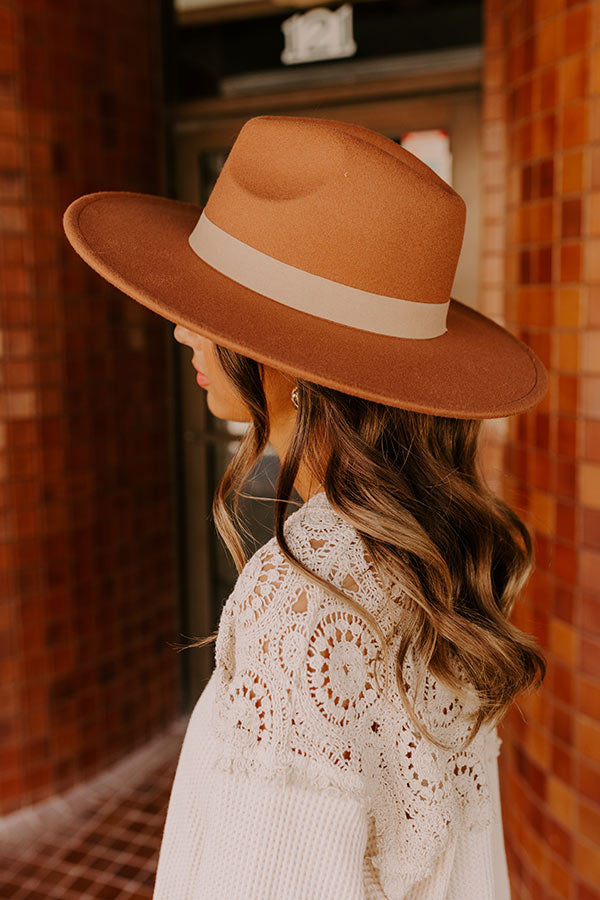 Fall Vibes Felt Fedora in Rust Image - 3