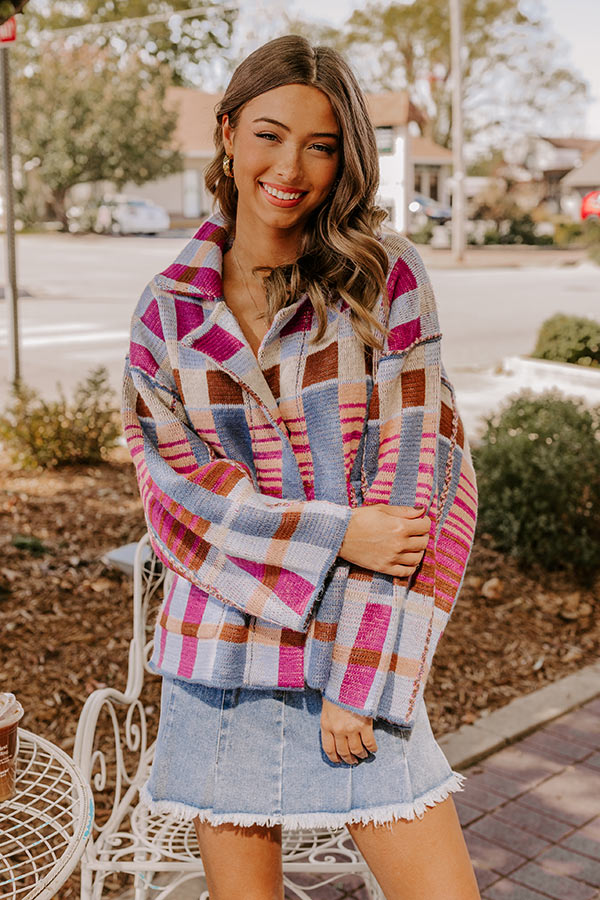 Small Town Bistro Color Block Cardigan Image - 2