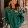 Cabin Parkway Cable Knit Sweater in Hunter Green Image - 1
