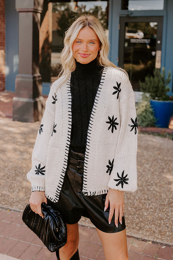 Chai Latte Please Knit Cardigan in Ivory Image - 3