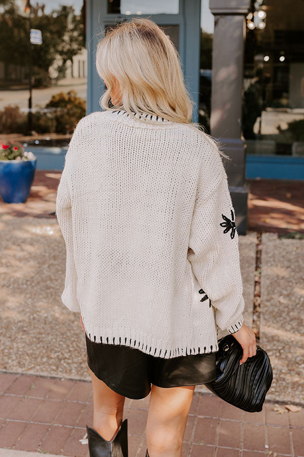 Chai Latte Please Knit Cardigan in Ivory Image - 5
