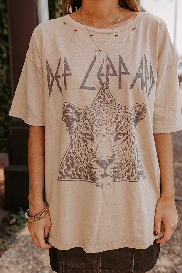 Def Leppard Distressed Oversize Graphic Tee Image - 2