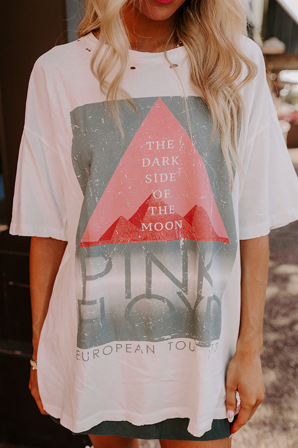 Pink Floyd Dark Side Tour Distressed Graphic Tee Image - 3