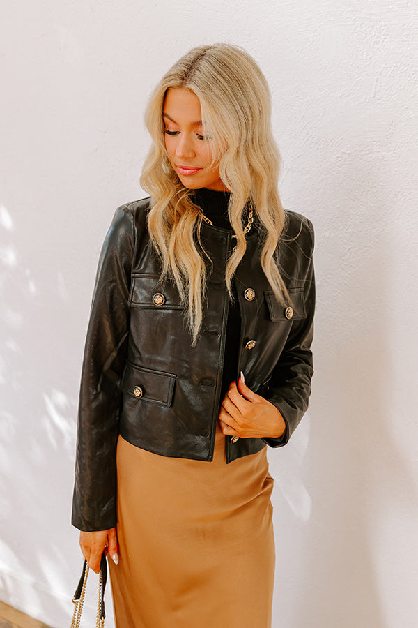 NYC Chic Faux Leather Jacket Image - 2