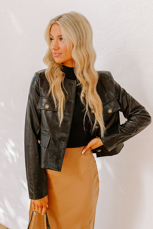NYC Chic Faux Leather Jacket Image - 5