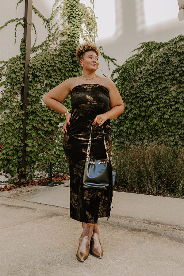 Charmed Moments Velvet Floral Maxi Dress Curves Image - 4