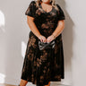 Maple and Mahogany Floral Velvet Midi Curves Image - 1