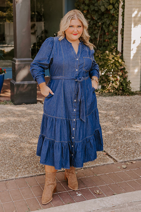 Endless Love Story Button Down Midi Curves Image - 2