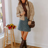 Crisp Leaves Puffer Jacket in Warm Taupe Image - 1