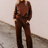 Cozy Casual High Waist Wide Leg Pants in Chestnut Image - 1