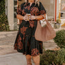 Southern Countryside Floral Midi in Black Curves Image - 1