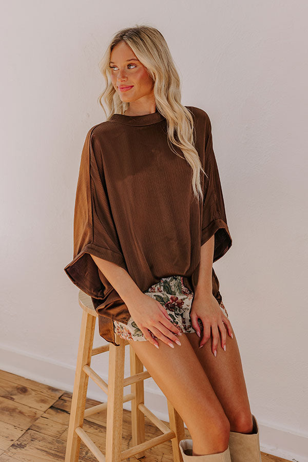 City Lights Satin Top in Chestnut Image - 1