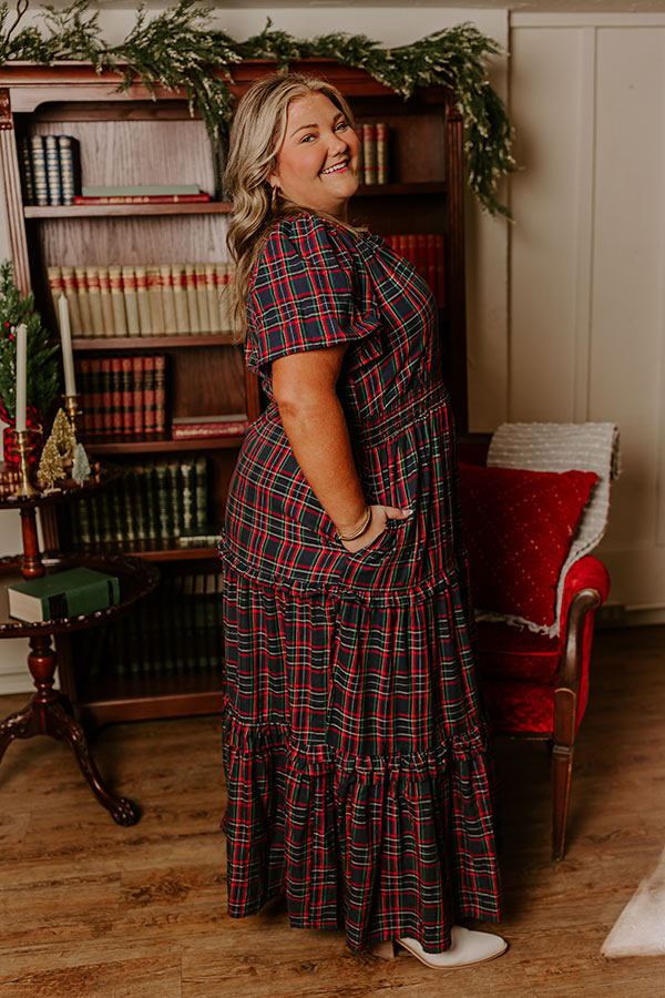 Polished Perfection Plaid Maxi Dress in Navy Curves Image - 4