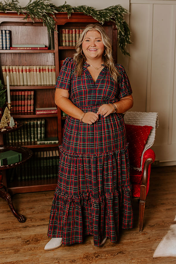Polished Perfection Plaid Maxi Dress in Navy Curves Image - 2